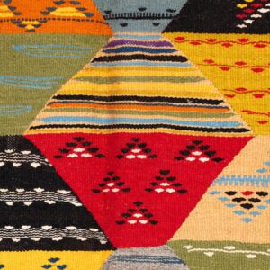 Amazigh Taznakht Colorful Berber Geometric Tribal Area Rug