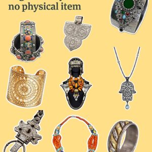 Amazigh Berber Jewelry Stickers Silver PNG Digital Download