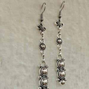 Amazigh Kabyle Berber Earrings with Silver Tone Cultural Design