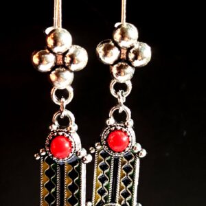 Amazigh Berber Kabyle Earrings Silver Tone Cultural Jewelry Design
