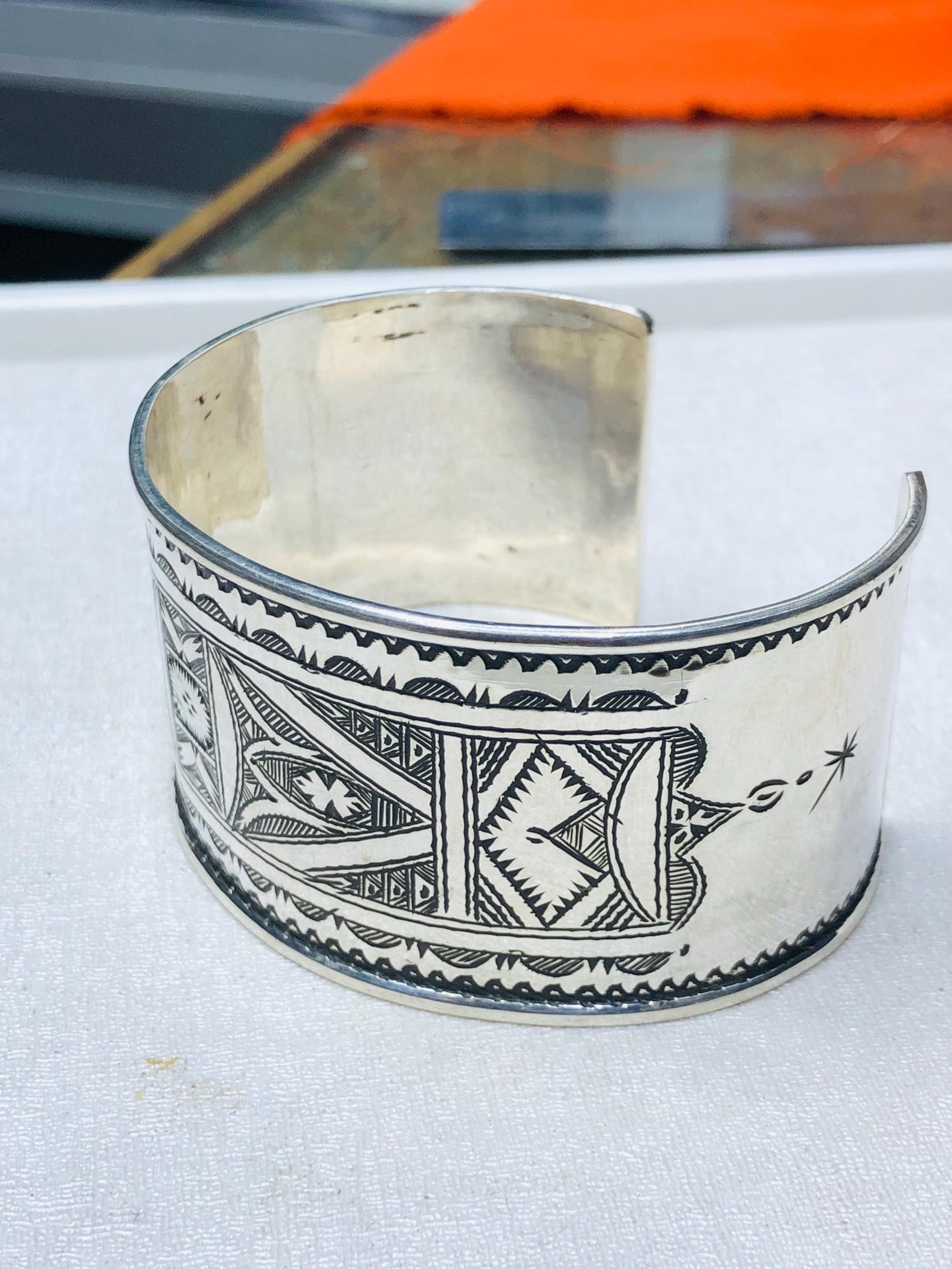 Amazigh Tuareg Berber Gravé Maroc Bracelet Silver Engraved Jewelry