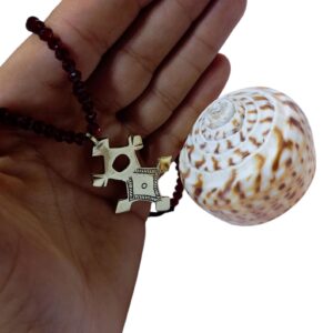Amazigh Berber Handmade Necklace with Yellow Brass Crystal Agate