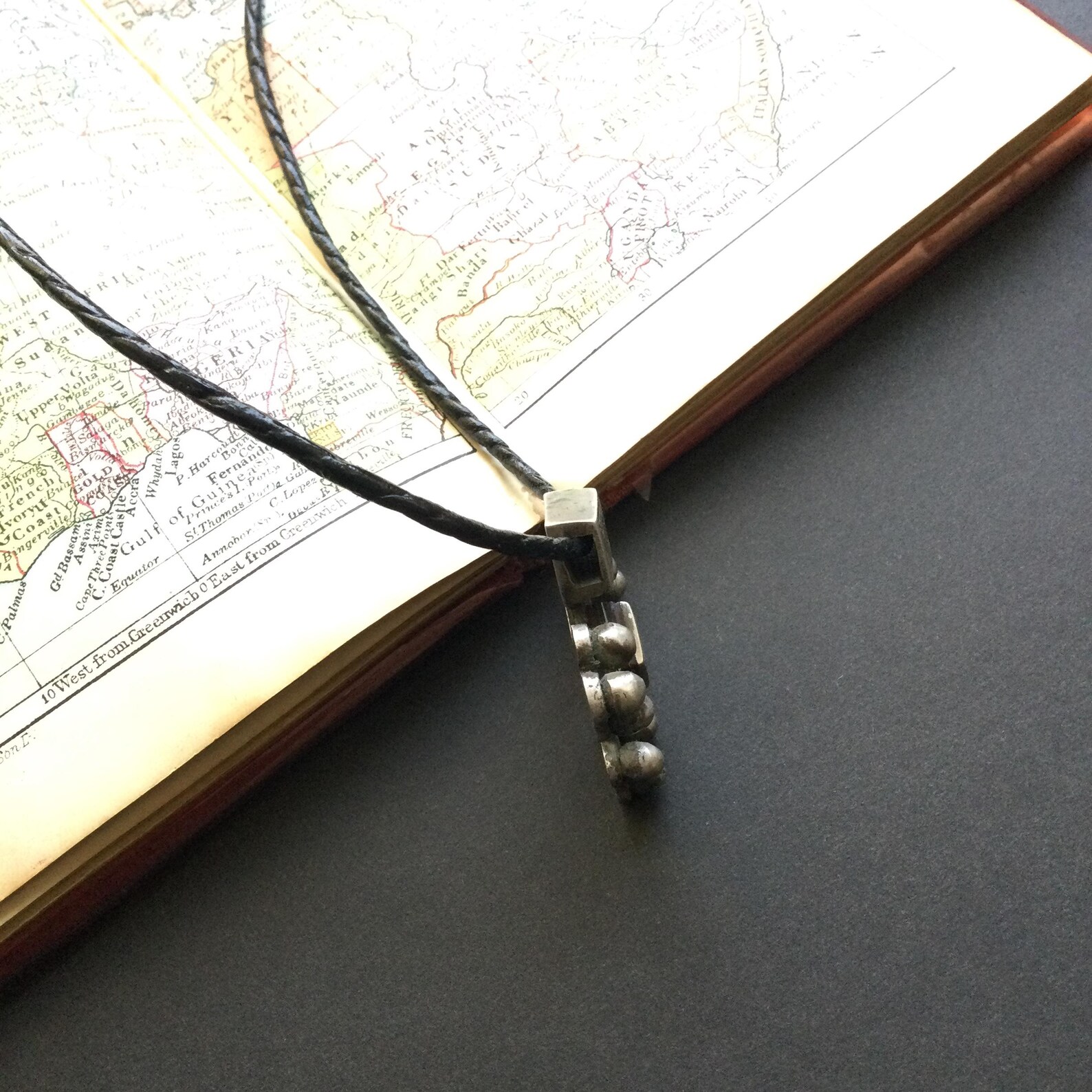 Amazigh SAHARIAN Ebony Cross Necklace with Berber Tuareg Design