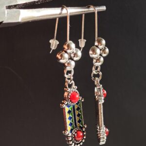 Amazigh Berber Kabyle Earrings Silver Tone Cultural Jewelry Design