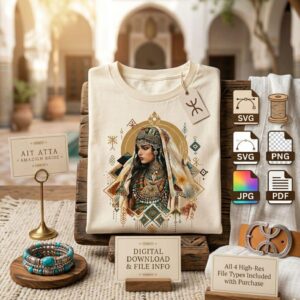Amazigh Ait Atta Bride Berber Printable Download Digital Art