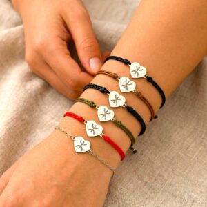 Amazigh Berber Yaz Symbol Heart Bracelet Stainless Steel Kabyle Design