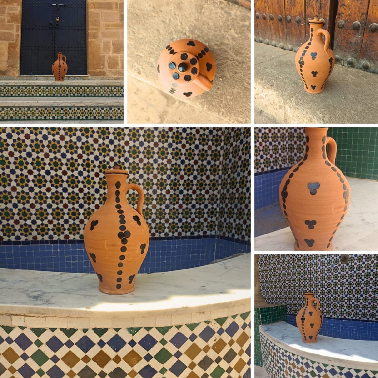 Amazigh Berber Jarre argile Poterie Artisanat Traditional Vase