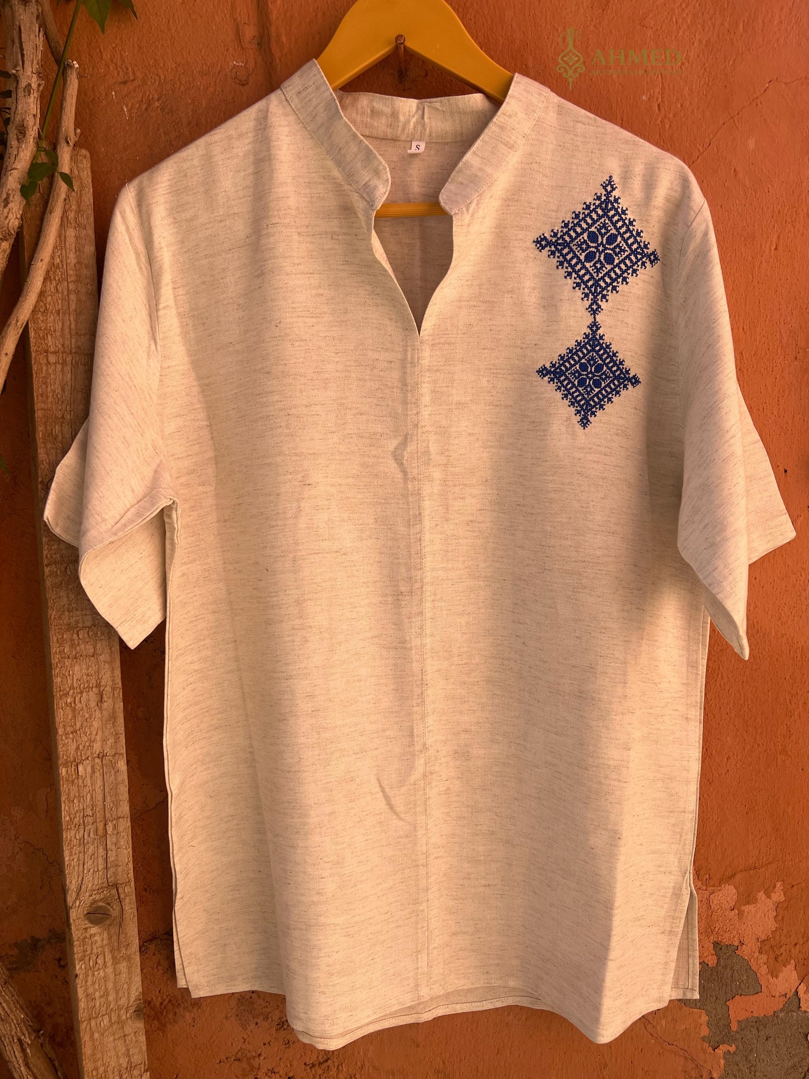 Amazigh Loulan Tunic with Elegant Embroidery for Men