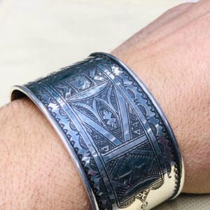 Amazigh Tuareg Berber Gravé Maroc Bracelet Silver Engraved Jewelry