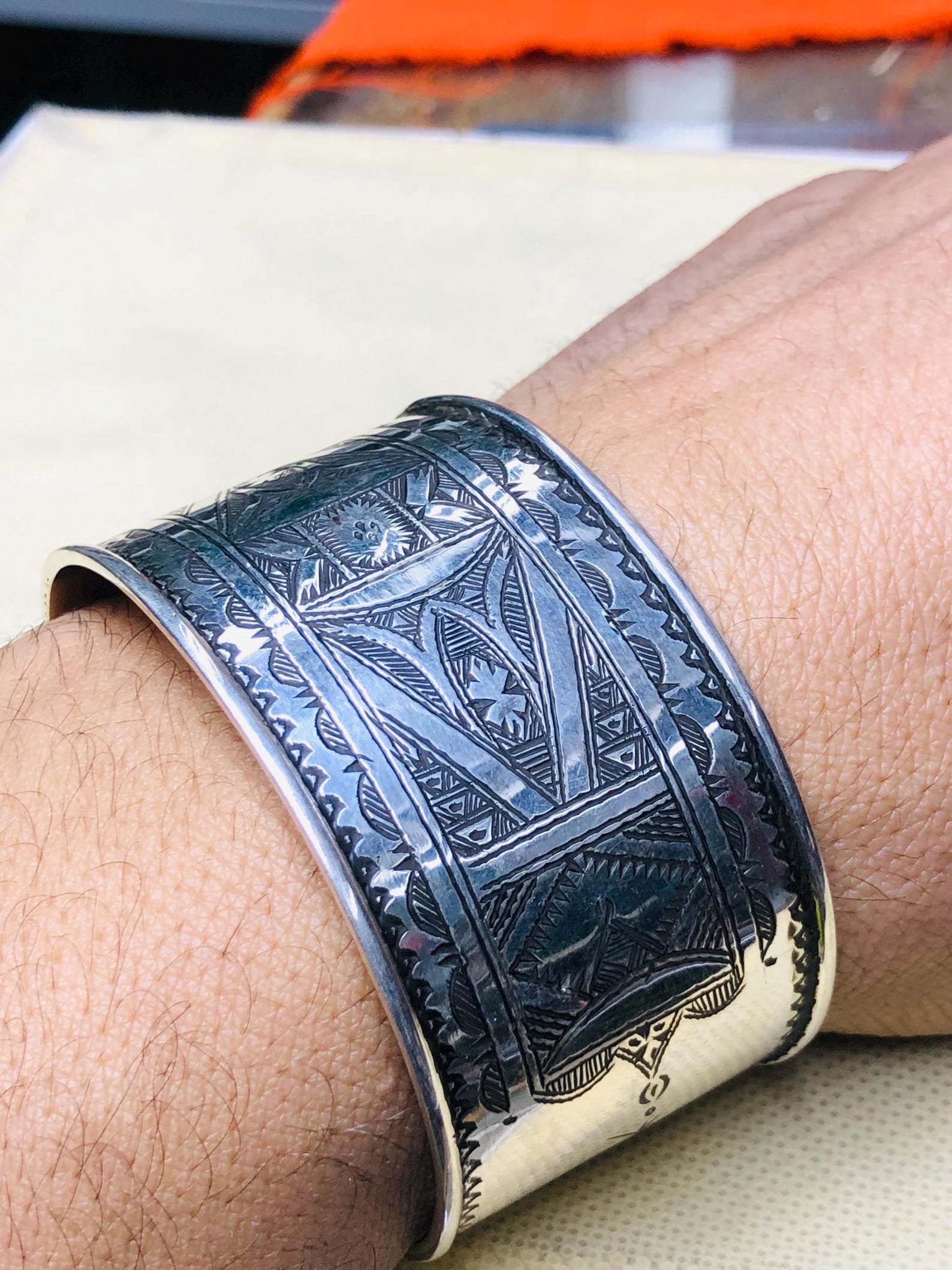 Amazigh Tuareg Berber Gravé Maroc Bracelet Silver Engraved Jewelry