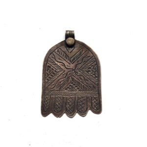 Antique Amazigh Berber Hamsa Khamssa Silver Necklace with Tifinagh Style