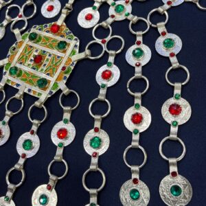 Amazigh Silver Tribal Necklace with Engraved Heritage Jewelry Design