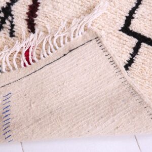 Amazigh Berber Azilal Beni Ourain Colorful Wool Rug with Symbols