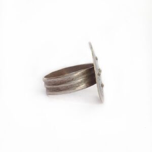 Amazigh Berber Niello Flower Silver Antique Ring Size 10