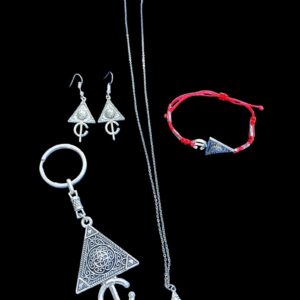 Amazigh Berber Tizerzit Jewelry Set with Pendant Necklace Bracelet Earrings Keychain