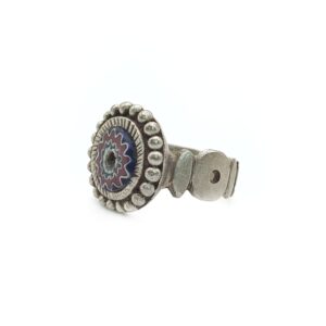 Antique Amazigh Berber Chevron Bead Silver Ring Size 7