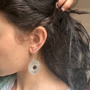 Vintage Berber Amazigh Silver Plated Earrings with Bohemian Design