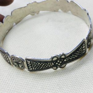 Amazigh Berber Gravé 925 Silver Engraved Cuff Bracelet