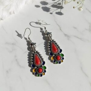 Amazigh Kabyle Berber Minimalist Necklace with Enamel Pendant