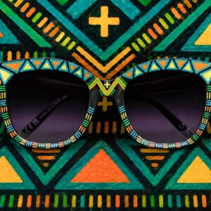 Amazigh Tugz Amlal Crab Hand Painted Recycled Frames Sunglasses