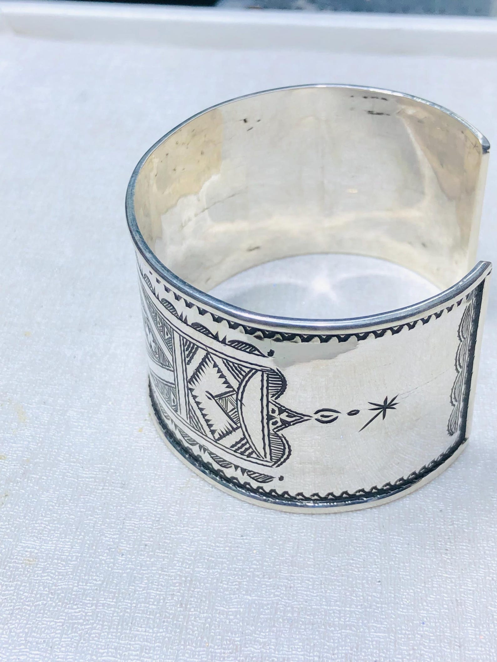 Amazigh Tuareg Berber Gravé Maroc Bracelet Silver Engraved Jewelry