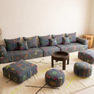 Amazigh Berber Modular Floor Sofa Seating Pouf for Living Room