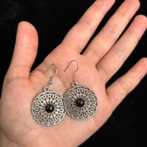 Vintage Berber Amazigh Silver Plated Earrings with Bohemian Design