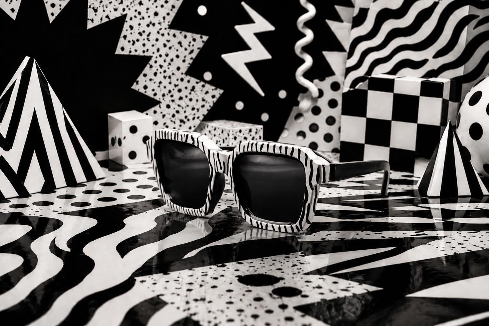 Amazigh AMƔIUD Zebra Hand Painted Sunglasses UV400 Cat 3 Frames
