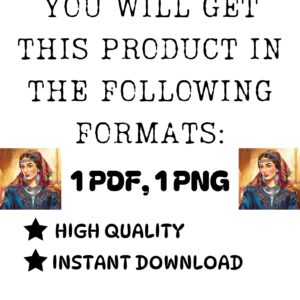 Amazigh Woman Portrait Berber Kabyle Tattoo Art Digital Download