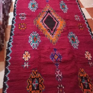 Amazigh Berber Vintage Red Wool Rug Handmade Tribal Carpet