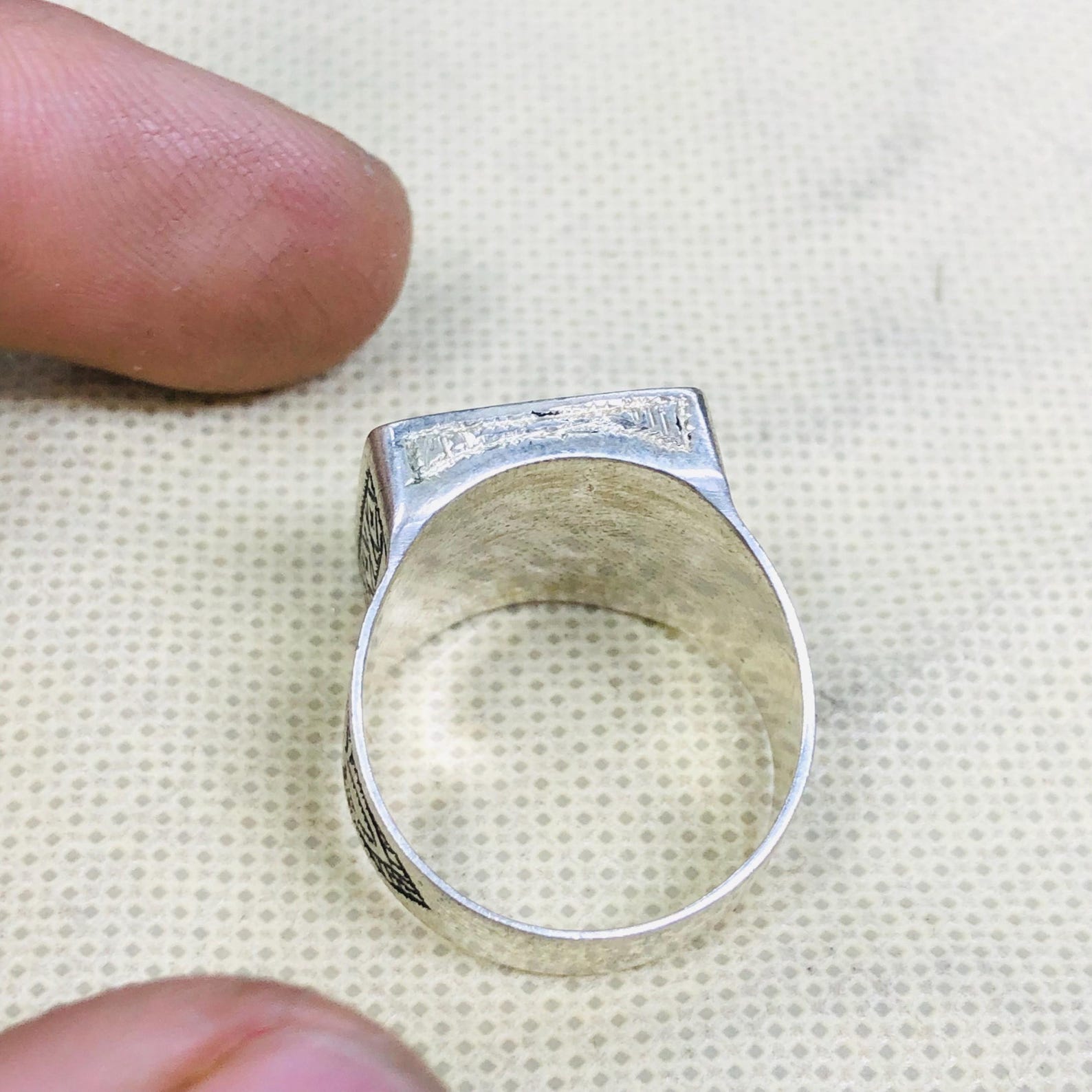 Berber Amazigh Handmade Silver Geometric Traditional Ring Design