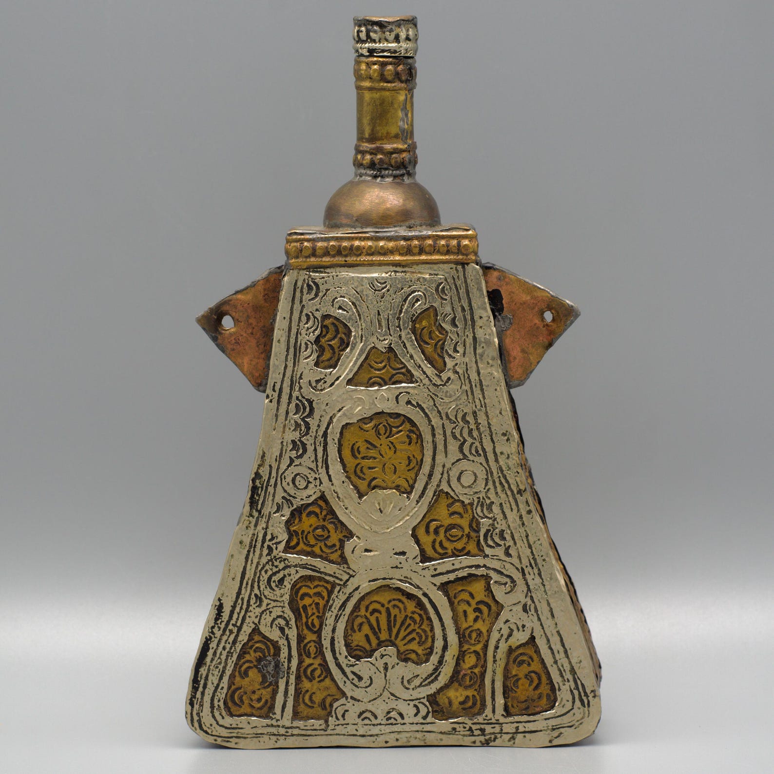 Antique Berber Amazigh Amulet Flask Necklace Islamic Talismanic Metalwork