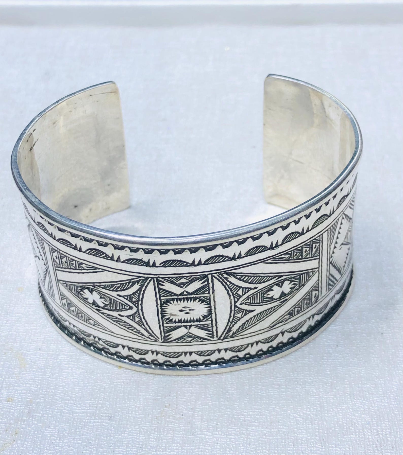 Amazigh Tuareg Berber Gravé Maroc Bracelet Silver Engraved Jewelry