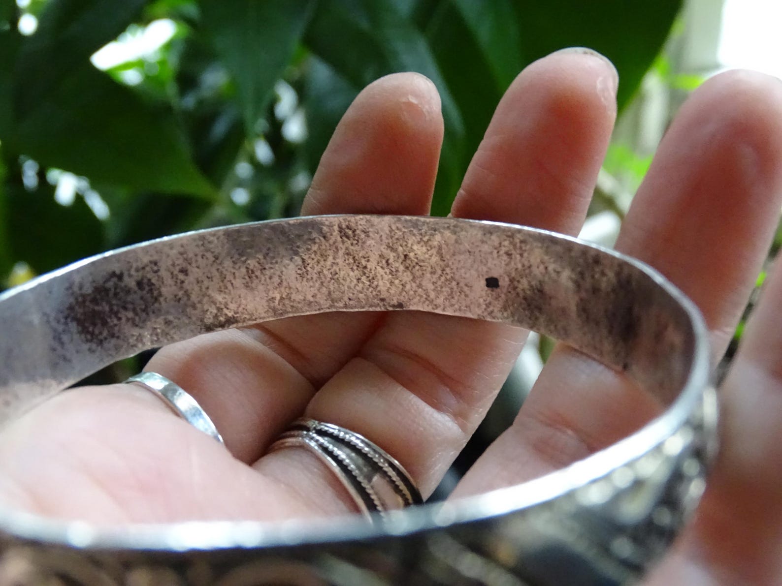 Berber Amazigh High-Grade Fine Silver Hand Etched Filagree Bracelet