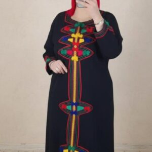 Amazigh Berber Embroidered Kaftan Dress with Yaz Patterns