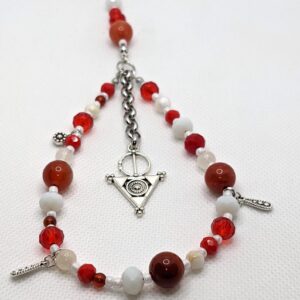 Amazigh Kabyle Berber Phone Bracelet Red White Fibula Charm