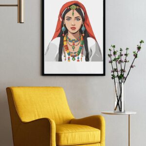 Berber Amazigh Kabyle Portrait PNG Digital Download Illustration