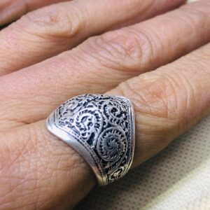 Amazigh Berber Tuareg Silver Tribal Engraved Adjustable Ring