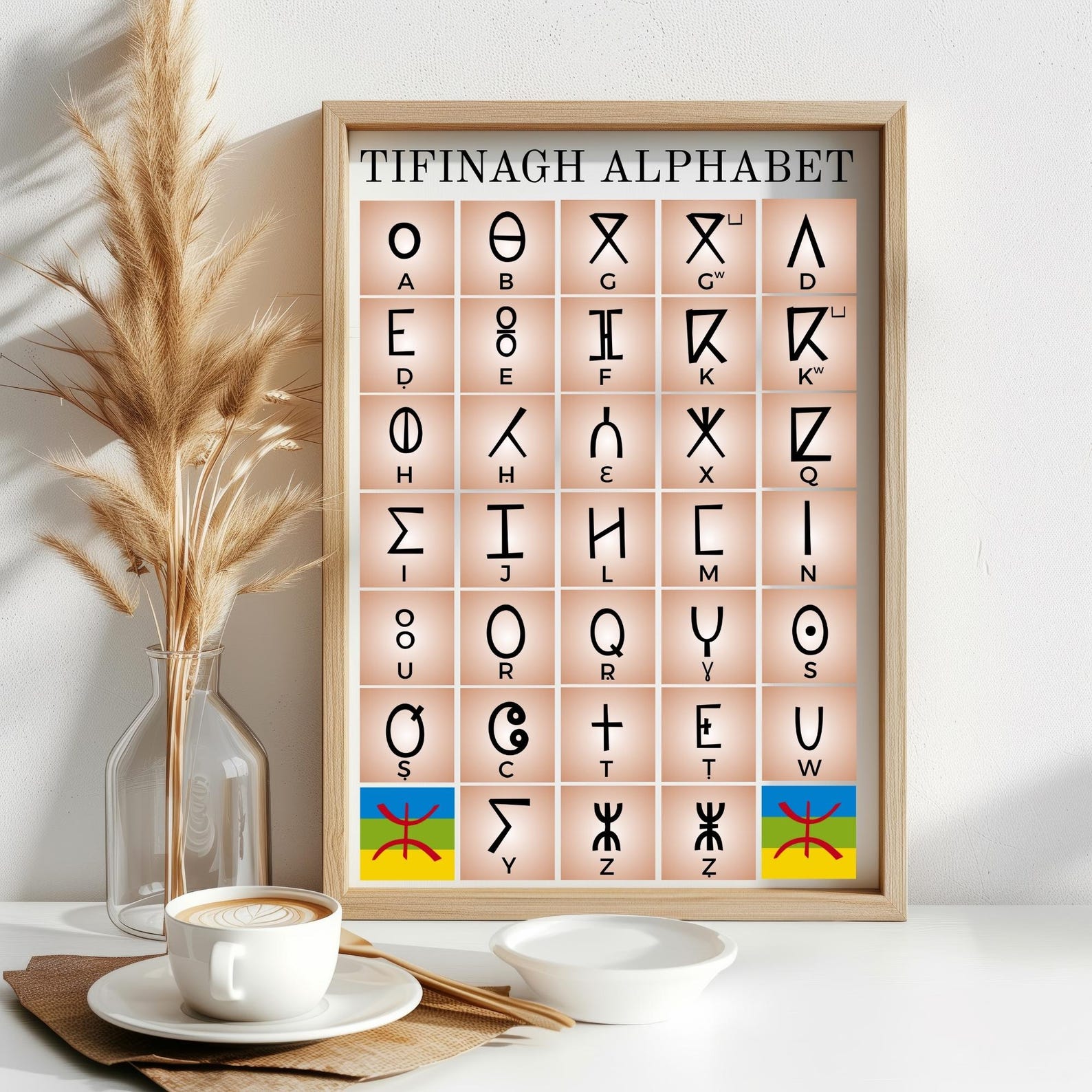 Amazigh Tifinagh Yaz Alphabet Poster Digital Download Berber Art
