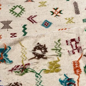 Amazigh Berber Tifinagh Symbols Wool Kilim Runner Rug