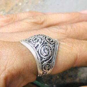 Amazigh Berber Tuareg Silver Tribal Engraved Adjustable Ring