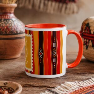 Kabyle Amazigh Ceramic Mug with Color Inside and Vibrant Style