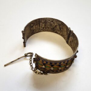 Amazigh Berber Tifinagh Manchette Charnière Émail Vintage Bracelet