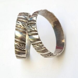 Amazigh Berber Tifinagh Paire d’Ancien Silver Bracelet Maroc
