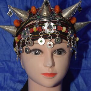 Amazigh Berber Asni Crown Tiara Head Jewelry Set with Earrings