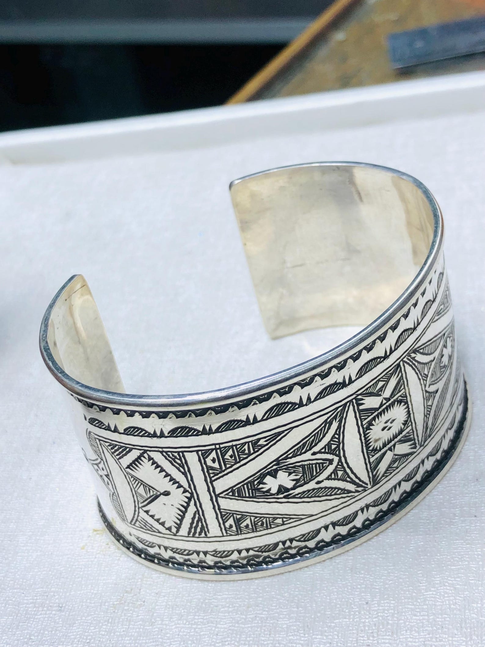 Amazigh Tuareg Berber Gravé Maroc Bracelet Silver Engraved Jewelry