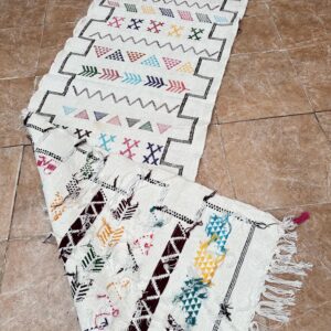 Amazigh Berber Handwoven Runner Rug with Colorful Patterns
