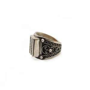 Amazigh Berber Square Silver Ring Vintage Tribal Jewelry Size