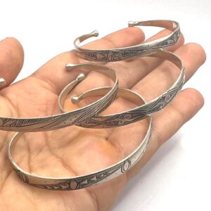 Amazigh Berber Tuareg Sterling Silver Bangle Bracelet African Tribal Jewelry