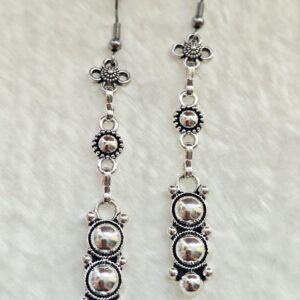 Amazigh Kabyle Berber Earrings with Silver Tone Cultural Design